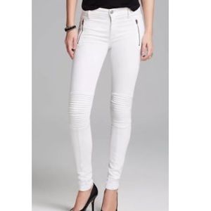 Hudson Jeans Stark Moto White Skinny